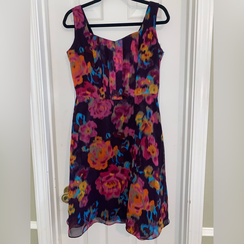 Tahari ASL Vibrant Floral Midi Dress